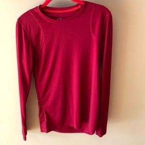 Red long sleeve athletic top